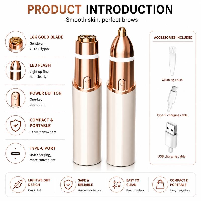 Virella™ Precision 2-in-1 Facial & Brow Trimmer